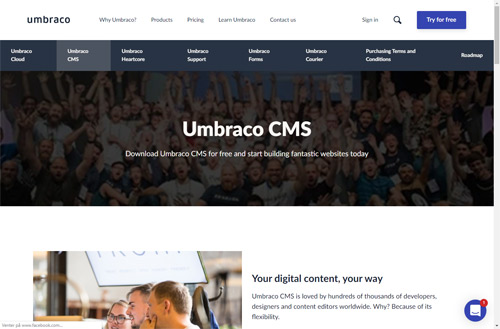 Umbraco cms. Microsoft .NET based Content Management